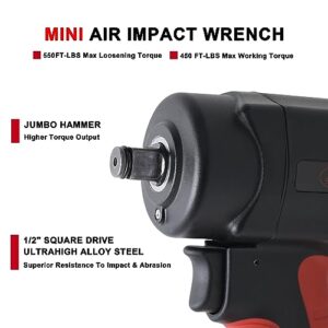 AEROPRO TOOLS 1/2-Inch composite Mini Air Impact Wrench(AP9515),compact design with 500FT-LBS strong torque