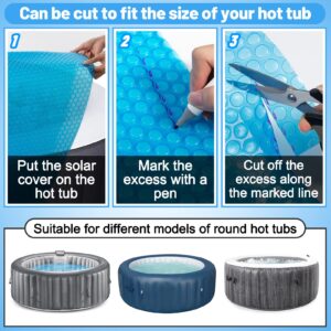 Spa and Hot Tub Cover- 16-mil Hot Tub Thermal Blanket- Round Hot Tub Insulation Blanket Hot Tub Solar Cover Solar Blanket Cover Bubble Cover for Outdoor Hot Tubs (7 FT Dia)