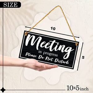 Do Not Disturb Door Hanger Sign - 10 x 5 Dibond Meeting In Progress Door Sign - Two Sided Reversible Door Sign - In a Meeting Sign for Office Door