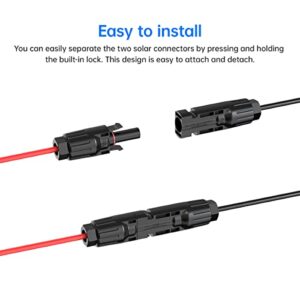 ELFCULB 10AWG 2FT Solar Connector to SAE Adapter 2 3.3 10 20 FT SAE Solar Panel Extension Cable with SAE Polarity Reverse Adapter for Solar Panels Car Battery Charger Kit