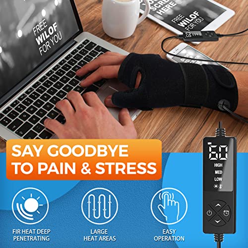 sticro Wrist Thumb Brace Heating Pad for Arthritis and Carpal Tunnel Relief, Hand Heating Pad for Sprains Trigger Thumb, Wrist Hand Tendonitis Pain Relief - Left Right Hand