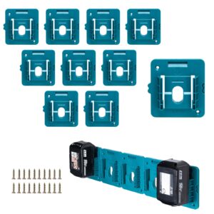 crivnhar 10 pack battery holder for makita 18v battery mounts dock holder fit for bl1860 bl1850 bl1840 bl1830(w/10 screws)