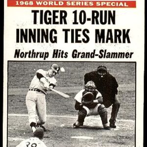 1969 Topps # 167 1968 World Series - Game #6 - Tiger 10 Run Inning Ties Mark Jim Northrup/Tim McCarver/Larry Jaster St. Louis/Detroit Cardinals/Tigers (Baseball Card) VG/EX Cardinals/Tigers