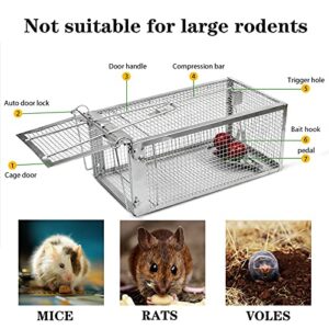 2-Pack Humane Rat Cage Traps, Live Mouse Rat Traps Catch and Release for Indoor Outdoor, Small Animals Traps, Easy to use, Pet Safe ( 10.6"x 5.5"x 4.5" )