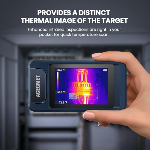 ACEGMET P200 Thermal Camera, 90° Rotating Lens Thermal Imaging Camera with 2MP Visual Camera, 240 x 180 IR Resolution Infrared Camera, 20Hz, 3.5" Touch Screen Thermal Imager, -4°F~1022°F, IP54