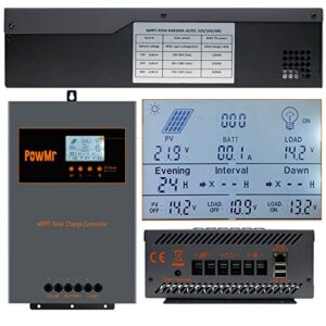 Solar Charge Controller 100 amp 12V 24V 48V Auto, 100 amp MPPT Solar Charge Controller Intelligent Regulator Max 140V 5000W Solar Power Input, Solar Controller 12v 24v 48v Gel Sealed Flooded Battery