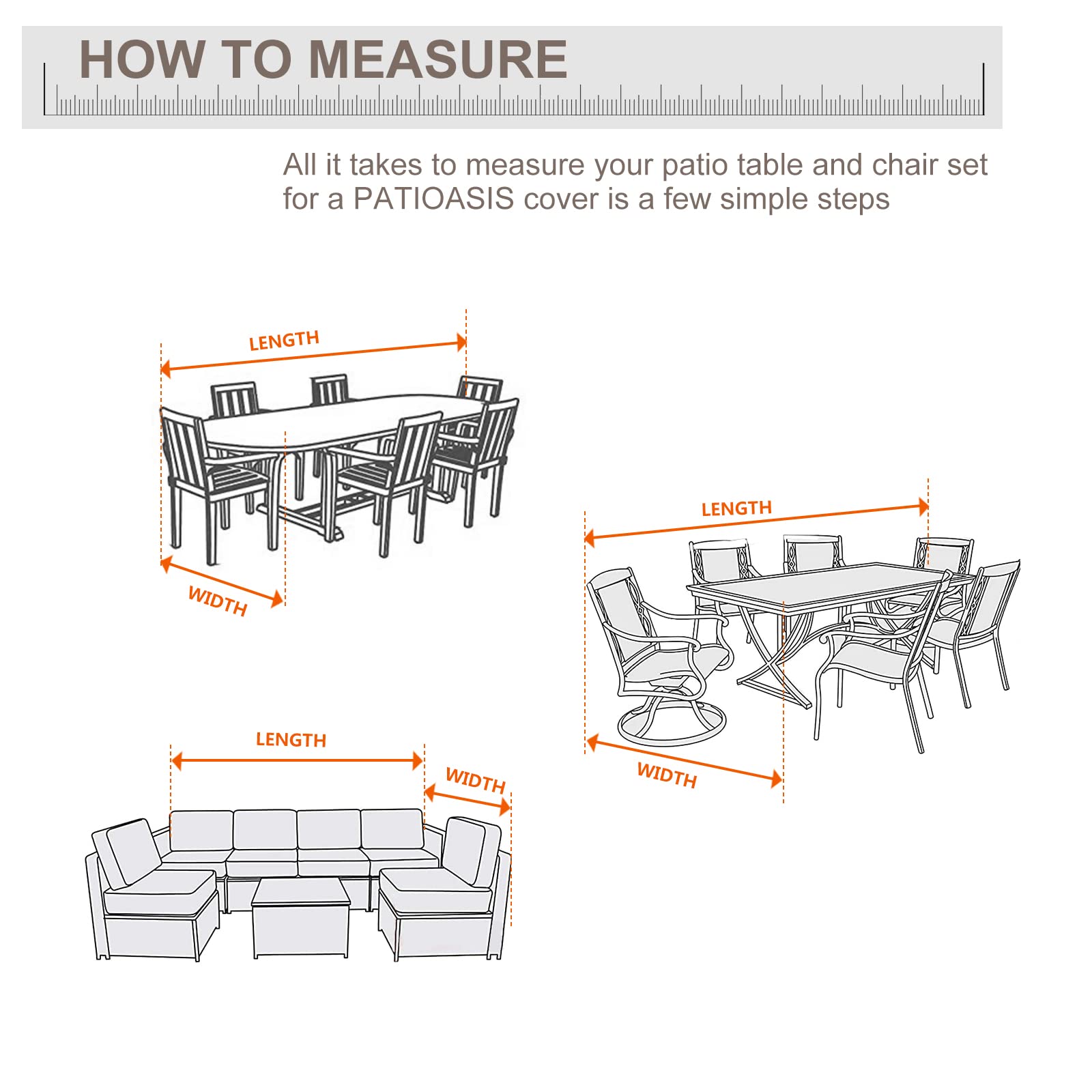 Patio Table Covers Waterproof Rectangular, Hickory Patio Furniture Covers Gray 109''L x 84''W x 32''H Rectangle Outdoor Lawn Table and 7-9 Chairs Covers All Weather Proof