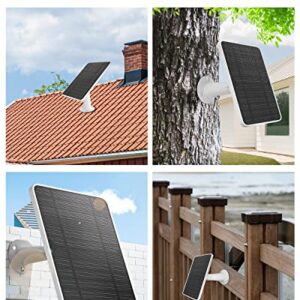 Solar Panel Charger Compatible with Arlo Ultra/Ultra 2/Pro 3/Pro 4/Pro 3 Floodlight Security Camera, 5V 4W Solar Panels Charging IP65 Weatherproof w/ 9.8ft Charging Cable Adjustable Wall Mount, 3 Pack