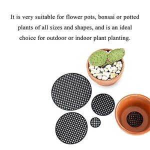 HAHIYO 20PCs 2.95Inch/7.5Cm Black Round PP Plastic Flower Pot Hole Mesh Pad Bottom Grid Mat Bonsai Drainage mesh Hole Screens Gasket Prevent Soil Loss Breathable Gasket Drainage Netting for Bonsai