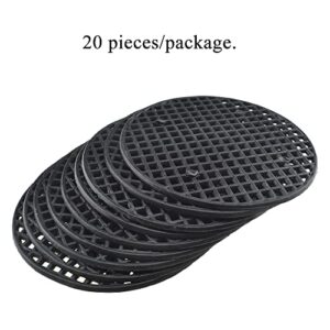 HAHIYO 20PCs 2.95Inch/7.5Cm Black Round PP Plastic Flower Pot Hole Mesh Pad Bottom Grid Mat Bonsai Drainage mesh Hole Screens Gasket Prevent Soil Loss Breathable Gasket Drainage Netting for Bonsai