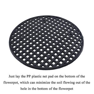 HAHIYO 20PCs 2.95Inch/7.5Cm Black Round PP Plastic Flower Pot Hole Mesh Pad Bottom Grid Mat Bonsai Drainage mesh Hole Screens Gasket Prevent Soil Loss Breathable Gasket Drainage Netting for Bonsai