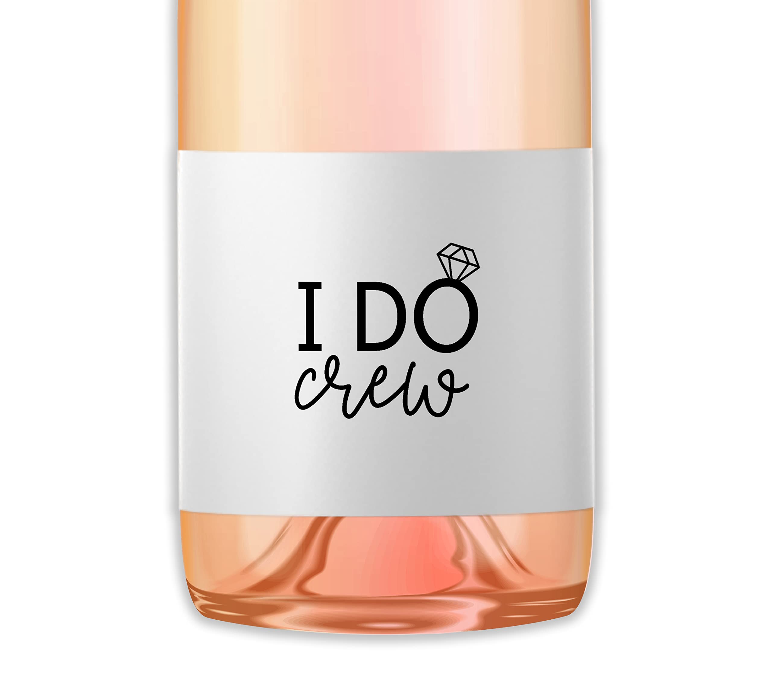 Bridesmaid Mini Champagne Labels ● SET of 10 ● I Do Crew Gifts, Thank you Favors, Will You Be My Maid of Honor Ask Bridal Party Proposal, Wine Stickers Team Bride Tribe Squad Candle Label M200-RNG-10