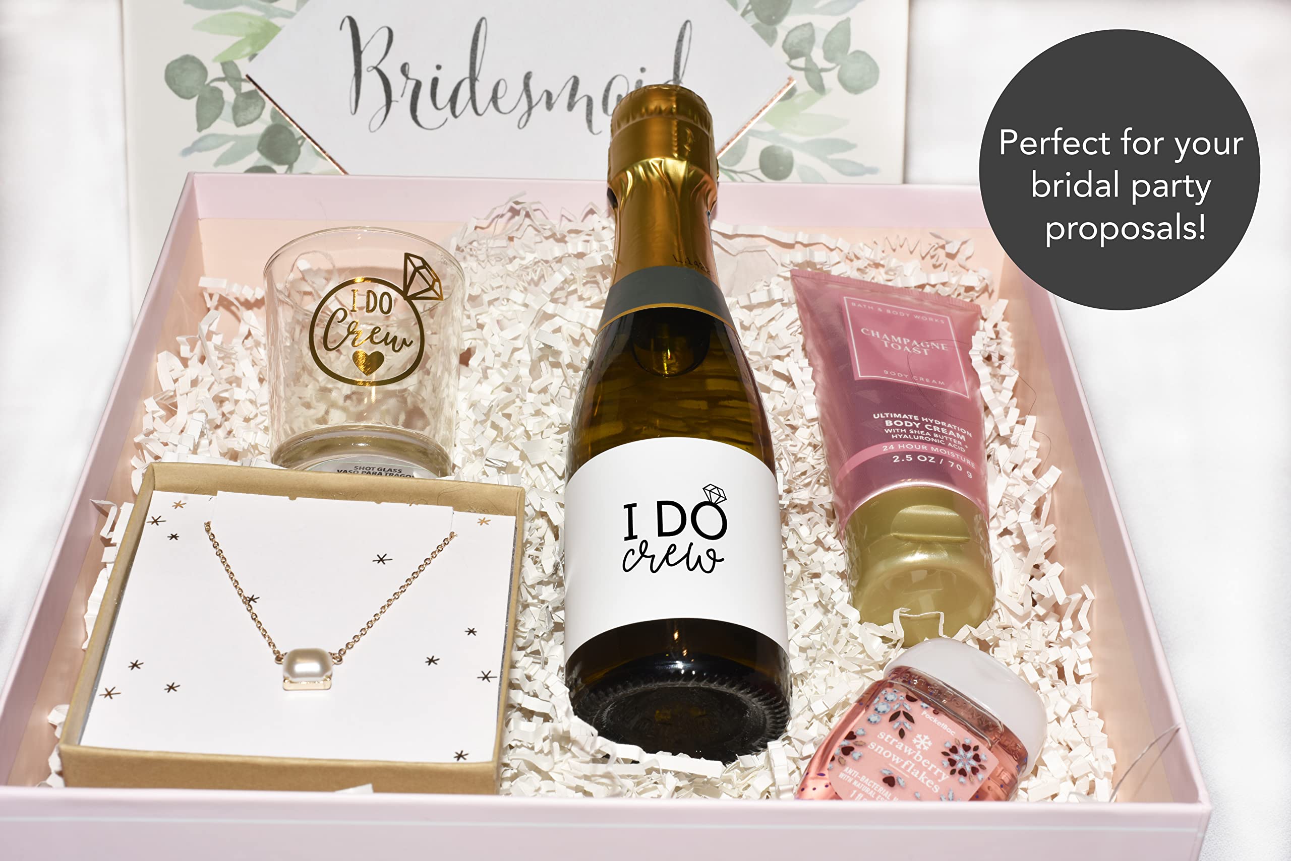 Bridesmaid Mini Champagne Labels ● SET of 10 ● I Do Crew Gifts, Thank you Favors, Will You Be My Maid of Honor Ask Bridal Party Proposal, Wine Stickers Team Bride Tribe Squad Candle Label M200-RNG-10