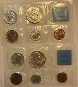 1957 pd us silver mint set half dollar, quarter, dime, nickel, cent seller bu