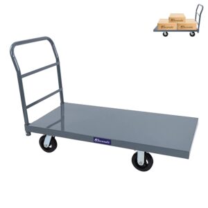 5seconds platform cart industrial dolly cart heavy duty 48” x 24” platform truck commercial cart flatbed platform cart with 2000lb capacity, moving cart 6” swivel wheels flatbed cart, push cart