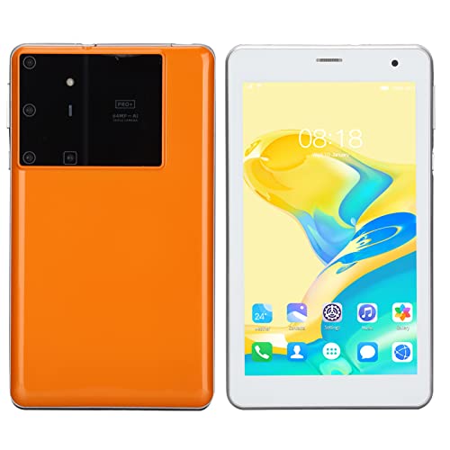 7inch Tablet, HD IPS Screen 2G ROM 32G RAM Tablet 2.4G 5G Dual Band WiFi Tablet PC, Support 128GB TF Card, Bluetooth, Dual Camera, Octa Core Processor, for Android 9.0(Orange)