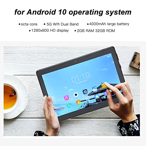 Tablet 8 Inch Tablet 1080p Full HD Tablets 2GB RAM, 32GB Storage, Touchscreen Tablets PC, 5G /2.4G WiFi, GPS, Type C, Support 128GB Memory Card Tablet.(Black)