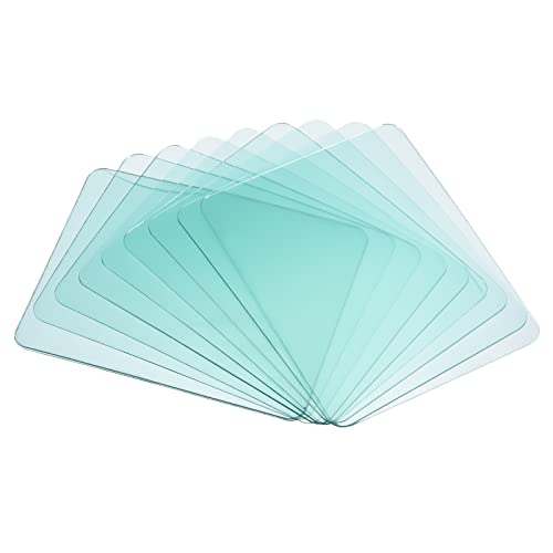 PATIKIL 4.5 x 3.5 Inch Welding Protection Lens, 10 Pack Transparent Protective Replacement Round Angle for Solar, Clear