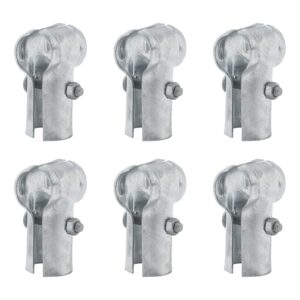 vivida end rail clamps 1-3/8" x 1-3/8", end rail t clamps chain link fence fittings, panel t clamps for 1-3/8" od pipe, galvanized fence pipe t clamps, chain link fence parts, 6 pcs