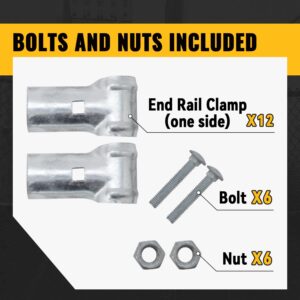 VIVIDA End Rail Clamps 1-3/8" x 1-3/8", End Rail T Clamps Chain Link Fence Fittings, Panel T Clamps for 1-3/8" OD Pipe, Galvanized Fence Pipe T Clamps, Chain Link Fence Parts, 6 PCS