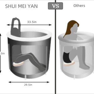 SHUIMEIYAN Large Ice Bath Tub for Athletes Outdoor Portable Free-standing Bathtub for Adults Cold Water Therapy Tub for Recovery Cold Plunge Tub (8209 black-29.5"Φ x 29.5"H)