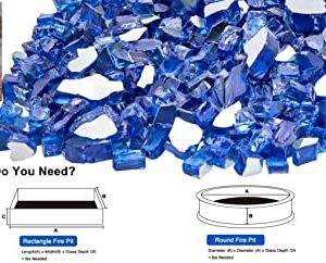 Fire Glass for Fire Pit, 1/2-Inch Reflective Fireplace Glass Rocks for Fire Pit Table,10 lbs Fire Glass for Propane Fire Pit,Cobalt Blue Fire Glass for Fire Pit,Outdoors and Indoors Firepit Glass