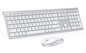 bluetooth keyboard mouse for mac os, ultra slim rechargeable multi-device wireless keyboard mouse combo for imac, macbook pro, macbook air, ipad