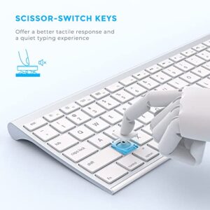 Bluetooth Keyboard Mouse for Mac OS, Ultra Slim Rechargeable Multi-Device Wireless Keyboard Mouse Combo for iMac, MacBook Pro, MacBook Air, iPad