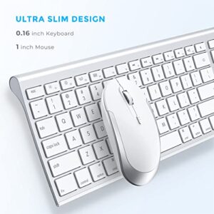 Bluetooth Keyboard Mouse for Mac OS, Ultra Slim Rechargeable Multi-Device Wireless Keyboard Mouse Combo for iMac, MacBook Pro, MacBook Air, iPad