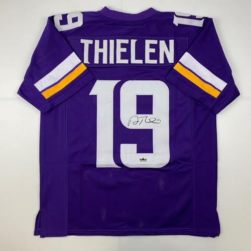 Facsimile Autographed Adam Thielen Minnesota Purple Reprint Laser Auto Football Jersey Size Men's XL