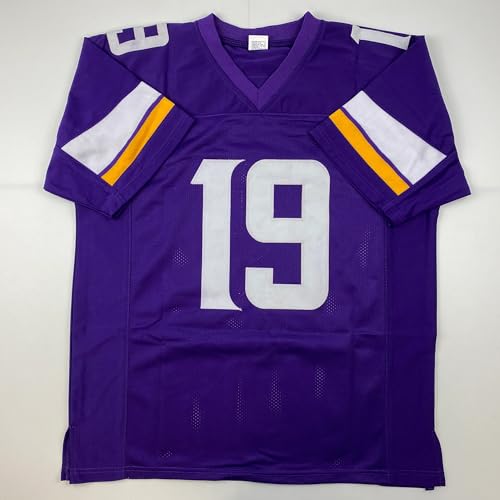 Facsimile Autographed Adam Thielen Minnesota Purple Reprint Laser Auto Football Jersey Size Men's XL