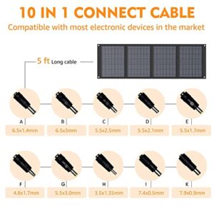 EnginStar150W Small Solar Generator with 40W Solar Panel and Carry Bag, 6 Outputs 42000mAh Portable Charger Power Bank for Outdoor Home Emergency