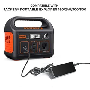 KFD Jackery 500 Adapter for Jackery Portable Power Station Explorer 160 240 300 500 550 E160 E240 E300 E500 E550 167Wh 240Wh 293Wh 518Wh Lithium Battery Charger with 3M/10FT Jackery Extension Cable