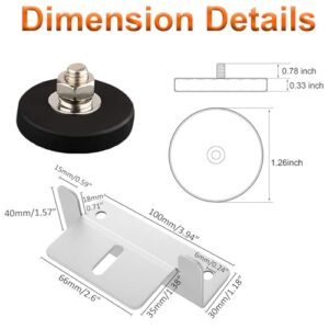 SKNOOY Solar Panel Mounting Bracket, Aluminum Solar Panel Z Brackets with Magnet Base, Roof Solar Panel Bracket with Nuts and Bolt for RV, Trailers, Boats Solar Panel Installation A Set of 4 Units