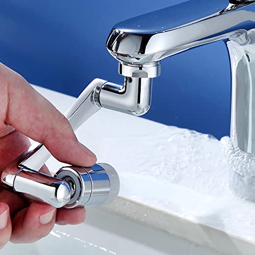 1440° Multifunctional Rotating Splash proof Filter Extender Faucet Aerator 2 Water Outlet Modes Swivel Robotic Arm Adapter for Bathroom Kitchen