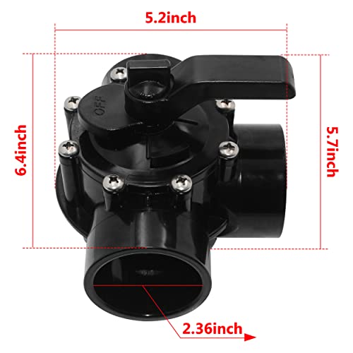 4717 2 to 2-1/2-Inch Diverter Valve 3-Port Replacement for Jandy NeverLube Valve for Pool and Spa