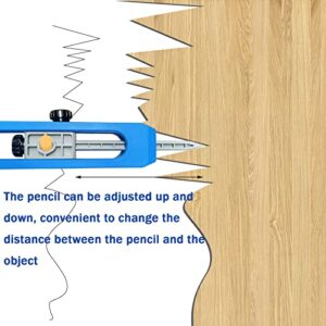 wisuwore Contour Gauge Scribe Tool, Precisely Copy Irregular Shape Duplicator, Adjustable Lock Woodworking Measure Ruler for DIY Handyman, Construction, Carpet, Tile Laying