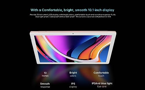 JUSYEA 2023 Android 12 J10 Tablet : 10 Inch Tablets 4GB RAM, 64GB+128GB ROM, Octa-core processors-8000mAh Battery, 5G+2.4G Wi-Fi, Bluetooth 5.0, with Mouse丨 Keyboard and More - Gold