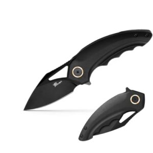 yf smart folding utility pocket knife with 2.6" black stainless steel blade and durable anodized alumina handle edc knife,speedsafe assisted opening - everyday carry