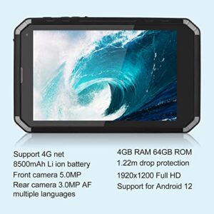 HD Tablet, Rear Camera 3.0MP AF Support 4G Net 1920x1200 Full HD Rugged Tablet 8 inch for Industrial for Warehouse for 12(#1)