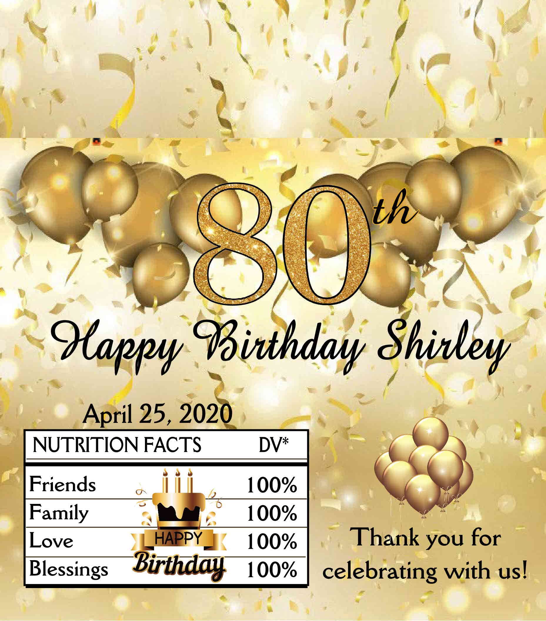 12 ~ GOLD 80th BIRTHDAY CHOCOLATE CANDY BAR WRAPPERS BIRTHDAY PARTY FAVORS PERSONALIZED