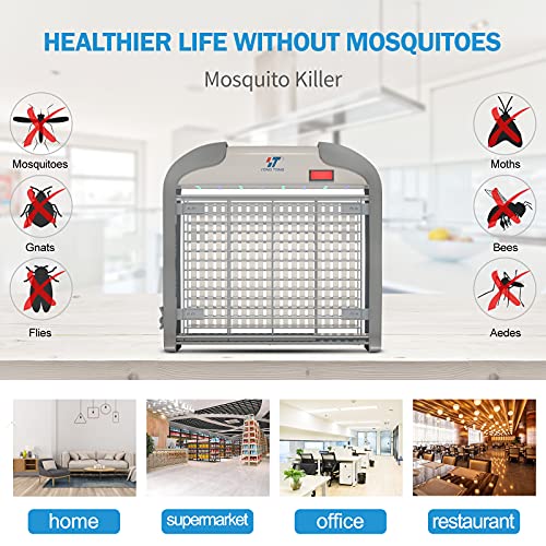 YONGTONG Fly Magnet Indoor High-Powered 3800V Electric Mosquito Killer, Pest Control Bug Zapper with 16 LED Lights for Moth, Wasp, Fly, Lamp for Households, Commercial Kitchen, Office, Restaurant (S)