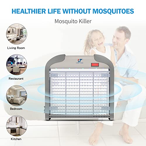 YONGTONG Fly Magnet Indoor High-Powered 3800V Electric Mosquito Killer, Pest Control Bug Zapper with 16 LED Lights for Moth, Wasp, Fly, Lamp for Households, Commercial Kitchen, Office, Restaurant (S)