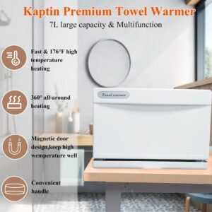 Kaptin 7L Hot Towel Warmer Medium Thermostatic Towel Warmer Towel Cabinet Professional Spa Hot Towel Warmer Suitable for Household or Personal (White)