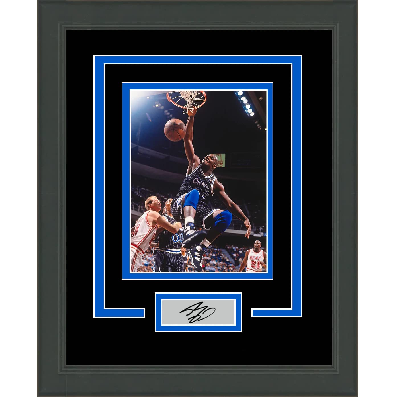 Framed Shaquille O'Neal Facsimile Laser Engraved Signature Auto Orlando Magic 14x17 Basketball Photo