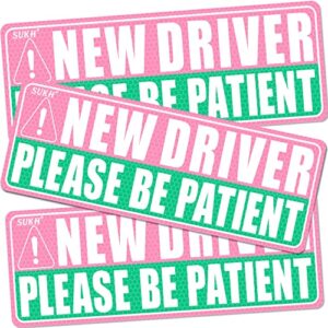 sukh new student driver for car - student driver car magnet be patient student driver magnet boys and girls safety warning reflective signs reusable movable 3 pcs