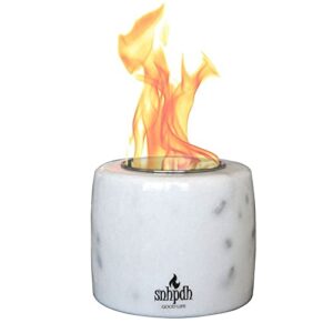 tabletop fire pit, marble mini fire pit, indoor outdoor portable fire pit bowl, clean burning real flame for patio balcony fire pit bowl