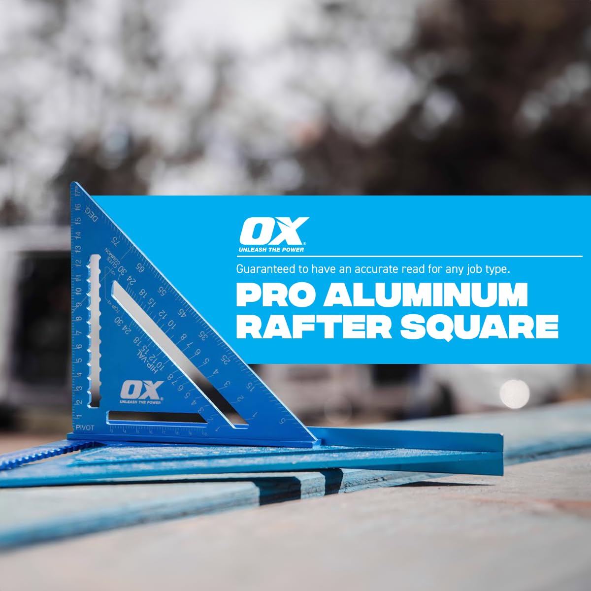 OX Tools Pro Rafter Square 7 Inch, Trim Square, Framing Square, Aluminum, OX-P506518