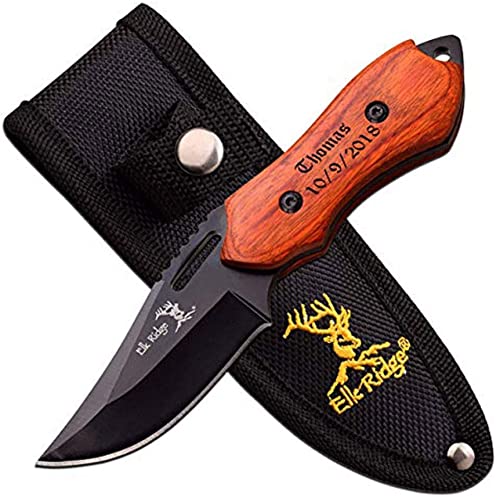 Blue Steel Personalized Laser Engraved ER-562WD FIXED BLADE KNIFE 6" OVERALL