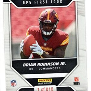 BRIAN ROBINSON jR RC 2022 Panini Instant RPS First Look ROOKIE /816#FL29 Commanders NM+-MT+ NFL Football Rookie Premiere Set